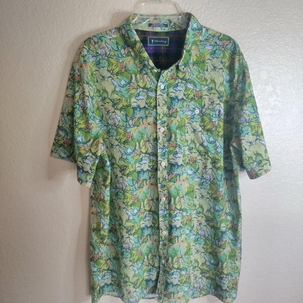 William Murray It's Like a Jungle Golf Stretch Polo Shirt Green sz Xl